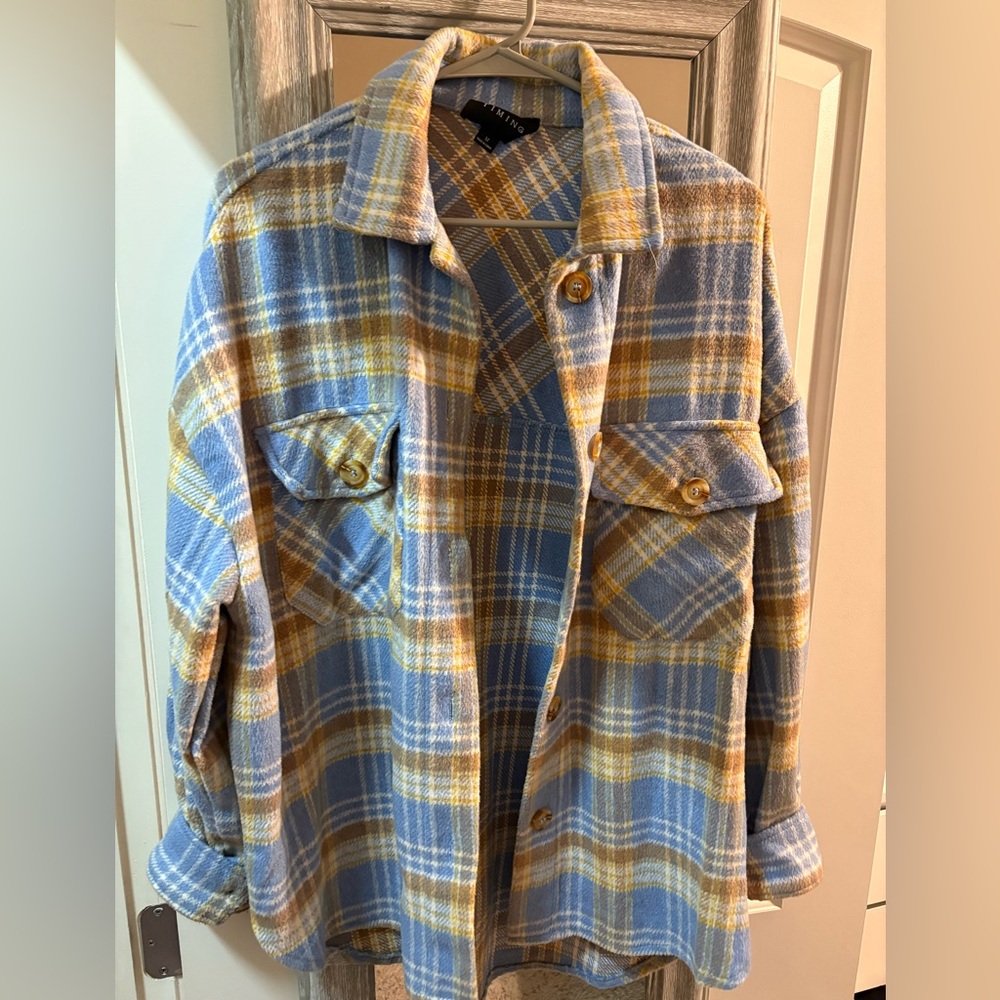 Buckle Flannel Plaid Shacket